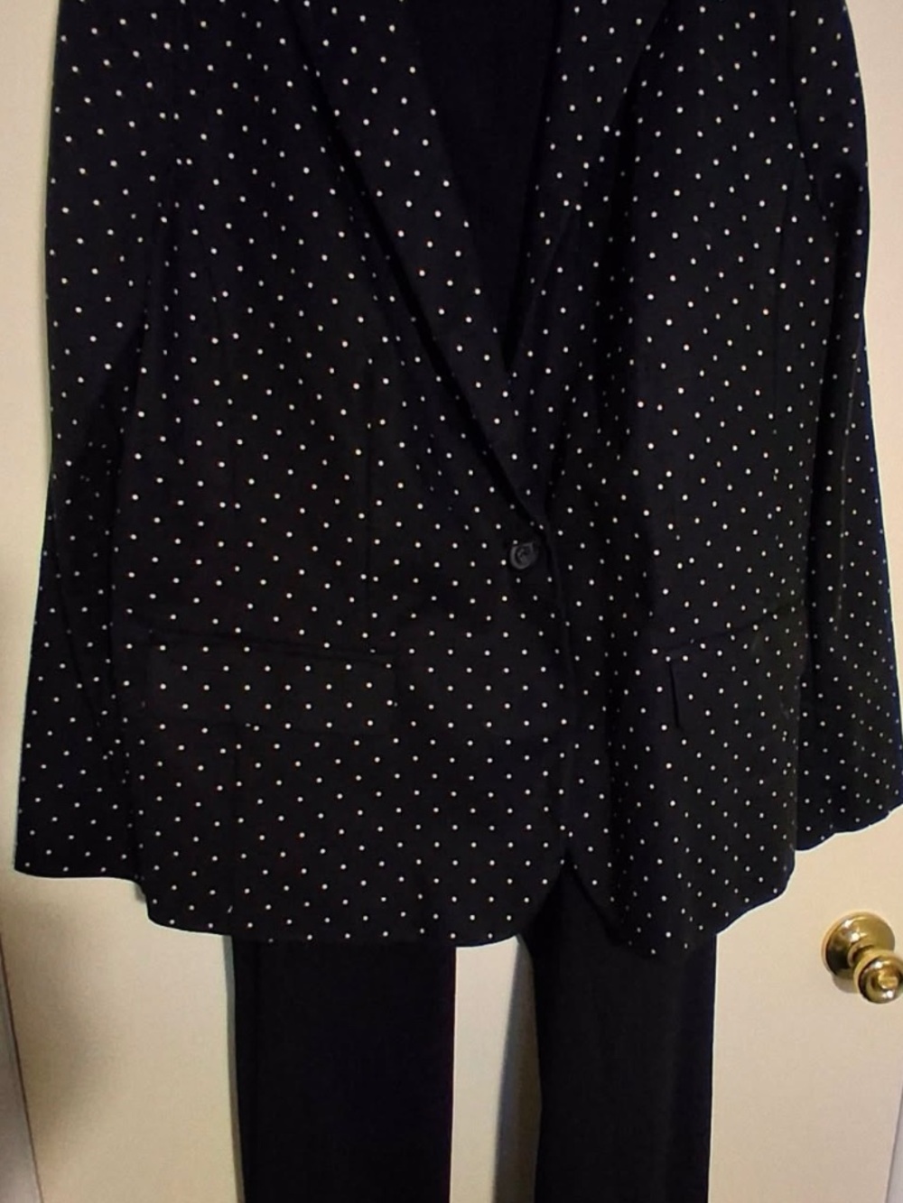 LIZ CLAIBORNE Woman’s Suit Black w Petite Poka-Dot Jacket 18W